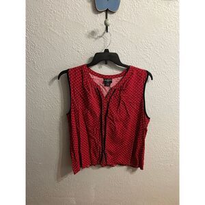 Women's Liz Claiborne burgundy, black sleeveless‎ blouse size PXXL
